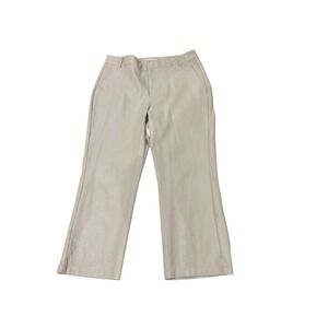Avec Les Filles Faux Leather Wide Leg Cropped Pants Cream Beige Womens Size XL